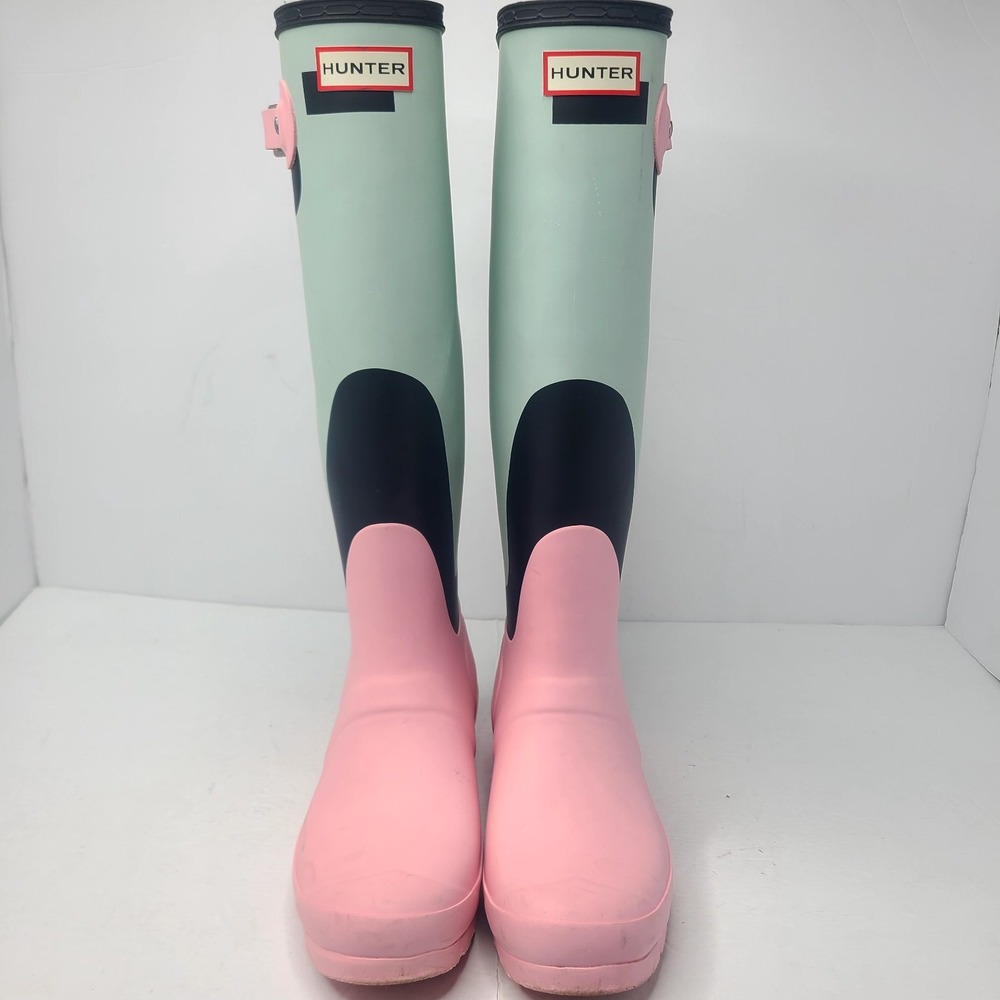 Hunter Women's Size 8 Original Tall Inside Out Rain Boots Color Block - Picture 4 of 11